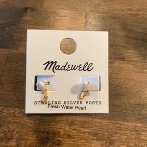 Madewell Fresh Water Pearl Gold post earrings